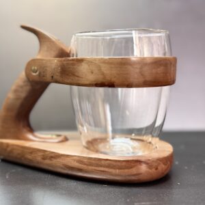 Tasse "Rabot" en pommier & verre isotherme 400 ml.