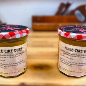 Huile-cire dure à la cire d'abeille. 100% naturelle. Pot de 300 ml.